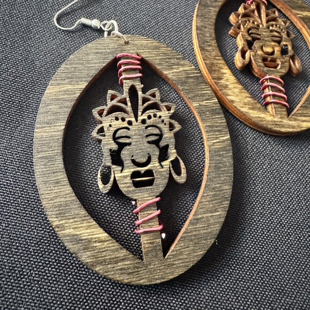 Tribal Red Earrings 
