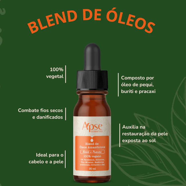 Óleo Blend de óleos amazônicos 100% vegetal Apse 30ml - ol1