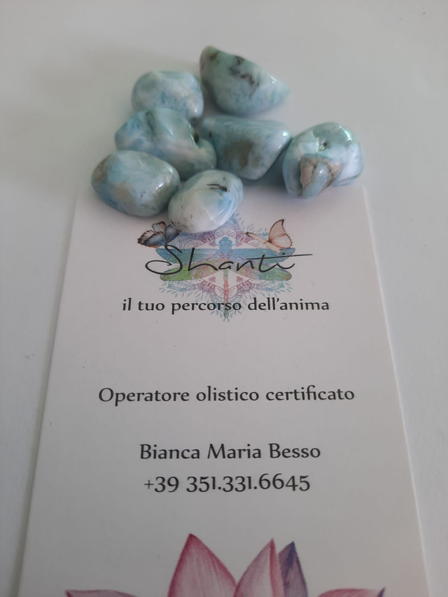 Larimar burattato - cristallo raro