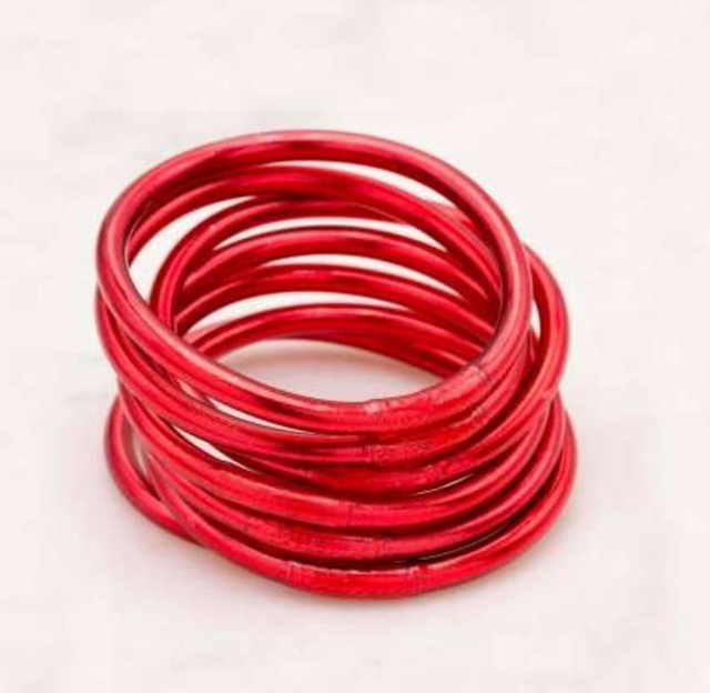 Jonc boudhiste avec mantra Rouge foncé 