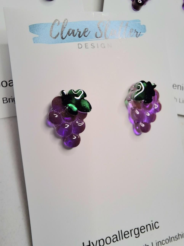 Grape bunch earrings