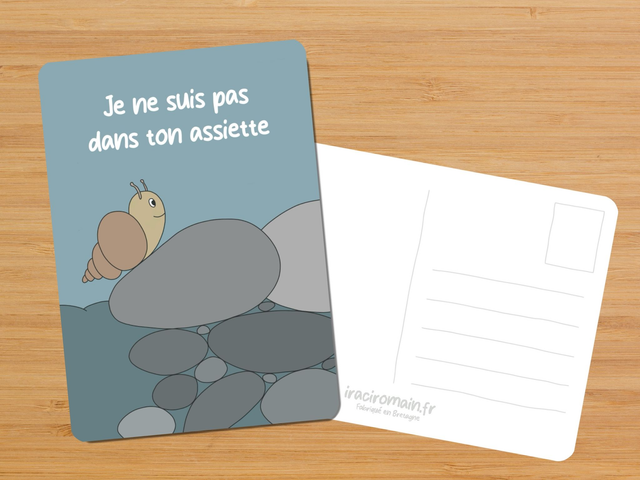 Carte postale " Je ne suis pas dans ton assiette "