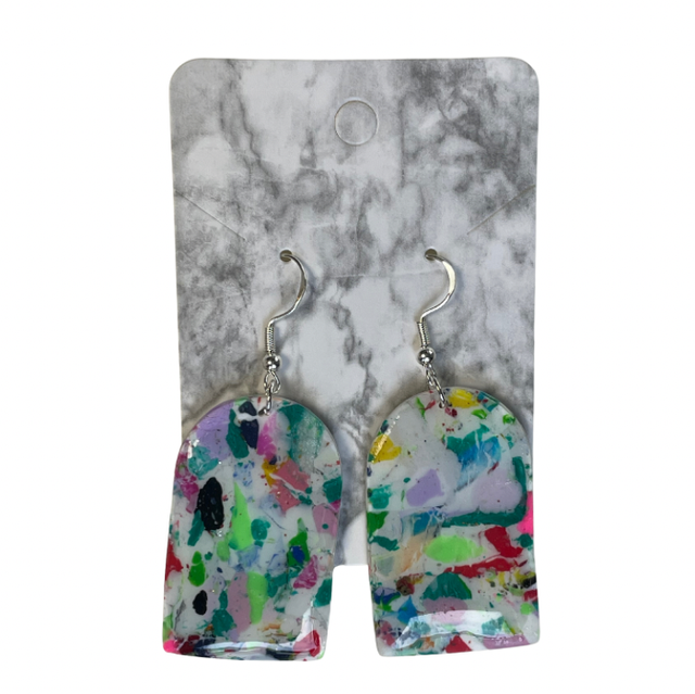 Multi coloured arch earrings