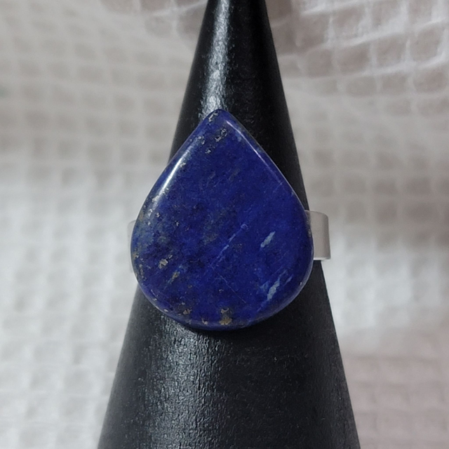Bague Lapis-lazuli acier inoxydable ajustable 1