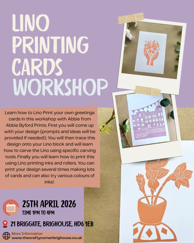 25th April 2026 - Lino Printing Cards Workshop