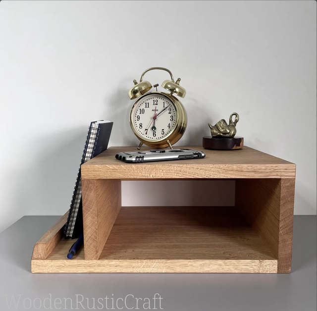 Hanging Oak Bedroom Cabinet with Antique Oil Finish