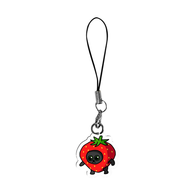 Strawberry Cat Acrylic Phone Charm