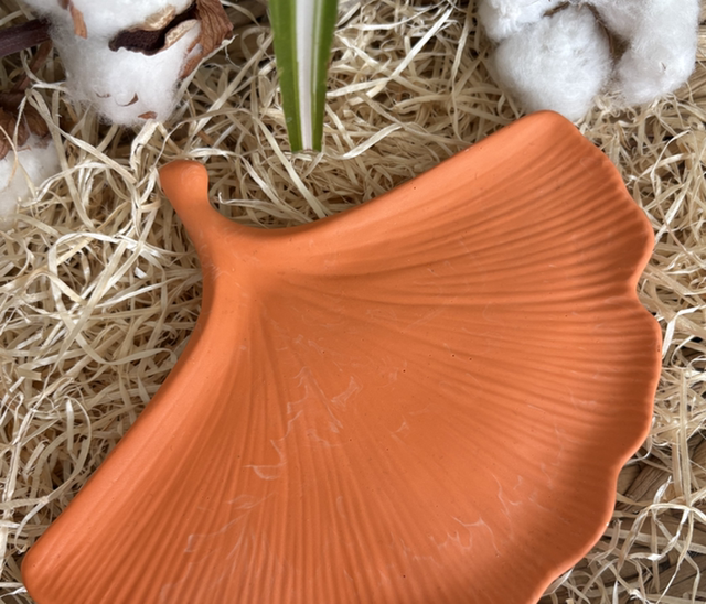 Plateau Ginkgo en jesmonite : Orange