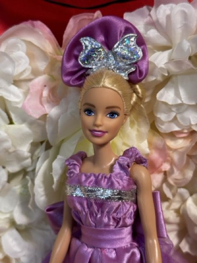 Poupée – Robe rose & Coiffe assortie - Fait main