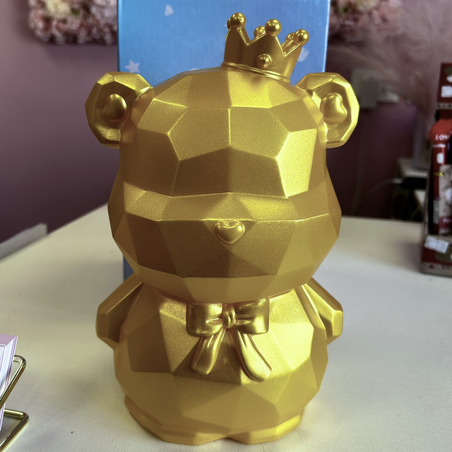 Salvadanaio orso crown oro 25cm