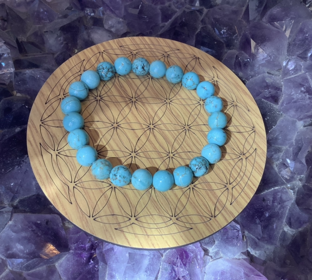 Bracelet en Howlite teintée perles de 8 mm