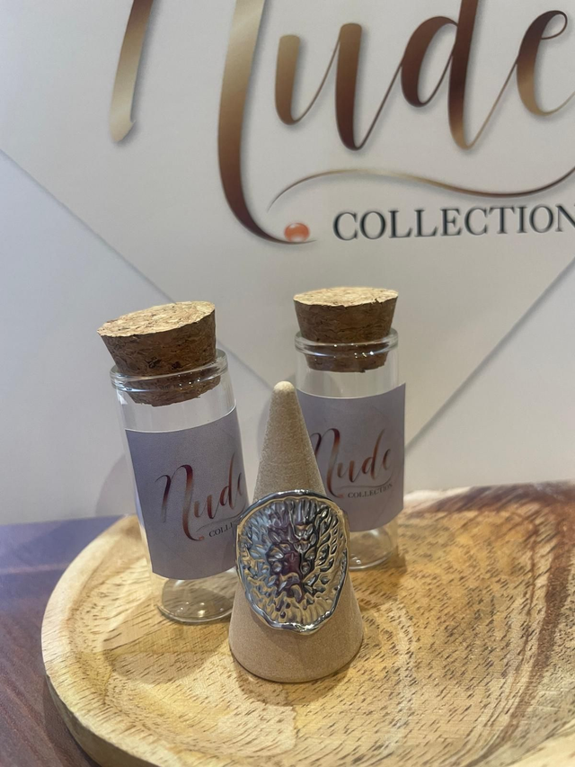 Bague réglable en acier onoxydable couleur argentée Collection Nude