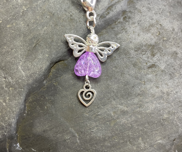 Clip-on silver angel mixed colours 