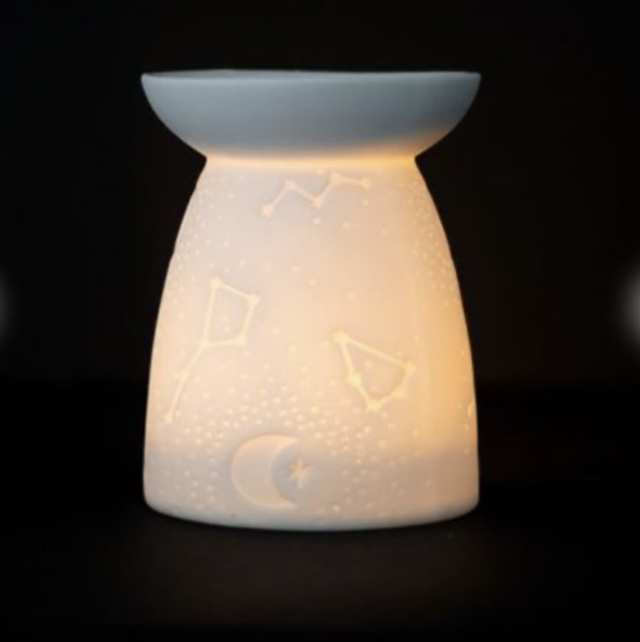 White Ceramic Constellation Wax melt Burner