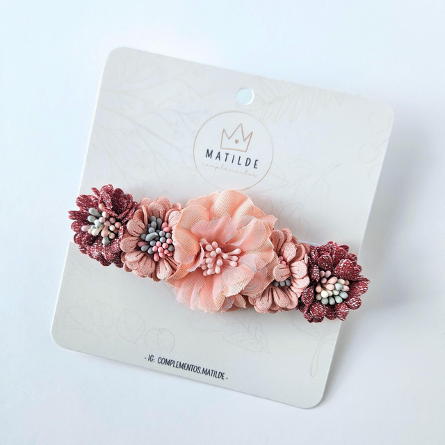 Cintillo Bebe - Rosa - Flores Brillantes