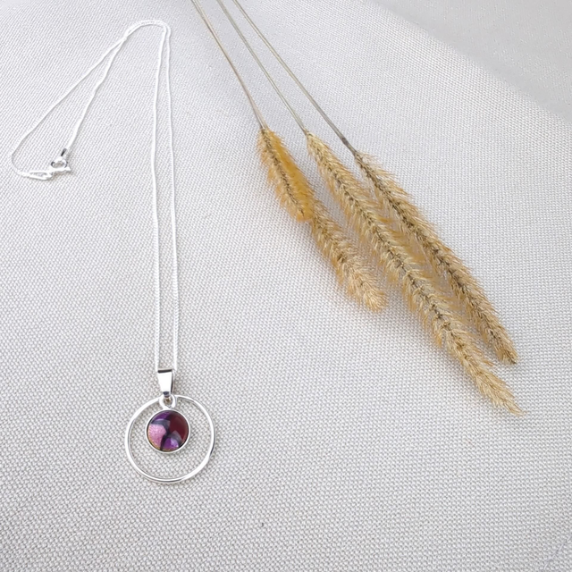 Collier “Cercle d'Argent” – Émail sur Argent – Bijou Artisanal Français