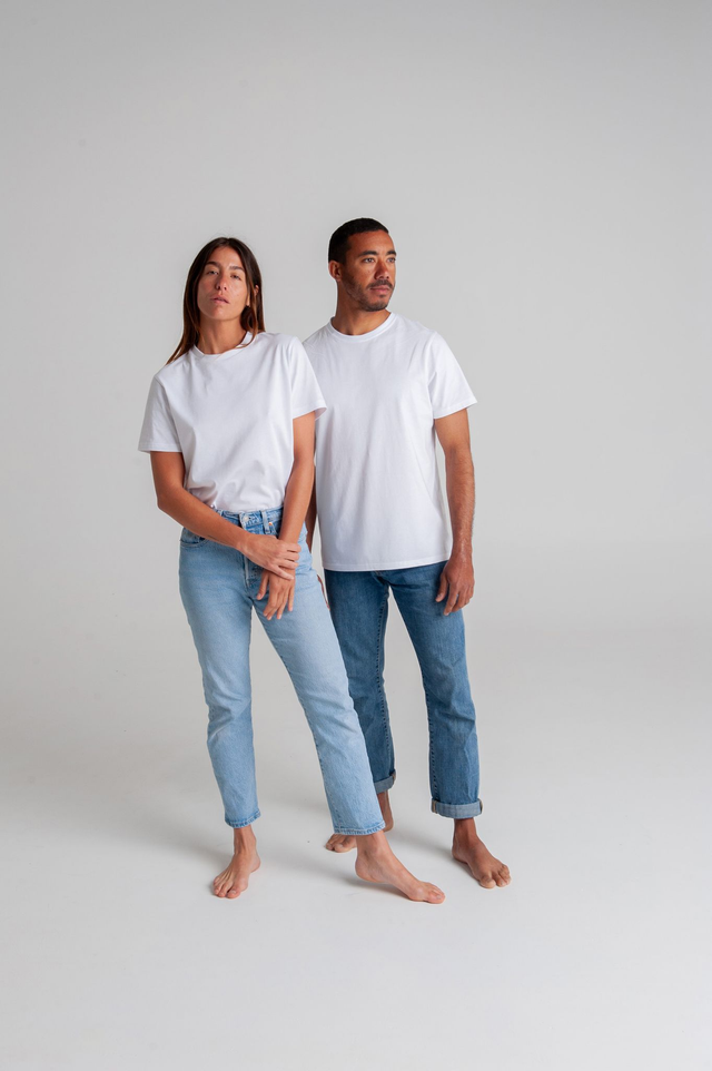 T-SHIRT blanc unisexe BARO