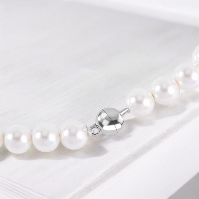 Beautiful Handmade White Mother Pearl Shell Necklace.