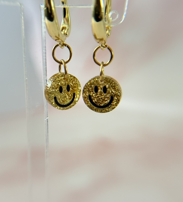 Oorbellen Happy Face Gold