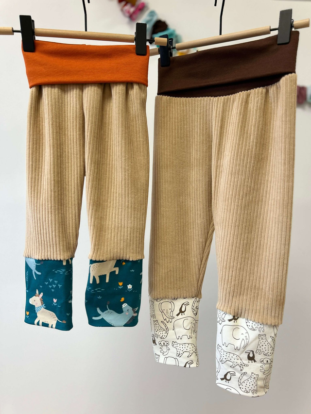 Pantalon évolutif velours «Mon petit âne»