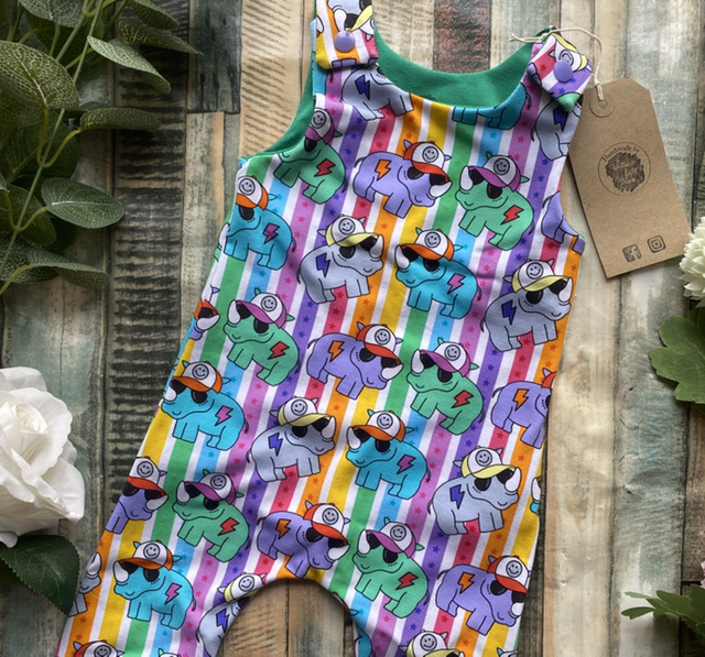 Rainbow Rhinos Dungarees 0-3m