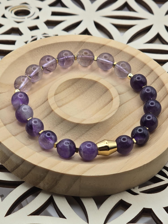 Bracelet Améthyste tricolore 0,8 cm 