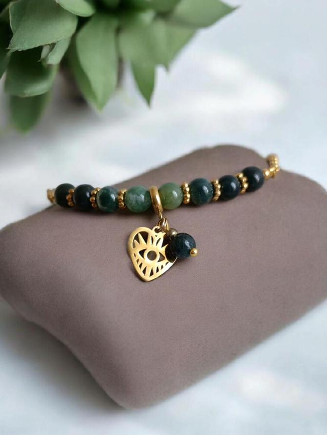 Bracelet coulissant Agate mousse - Souffle de Paix & Renouveau