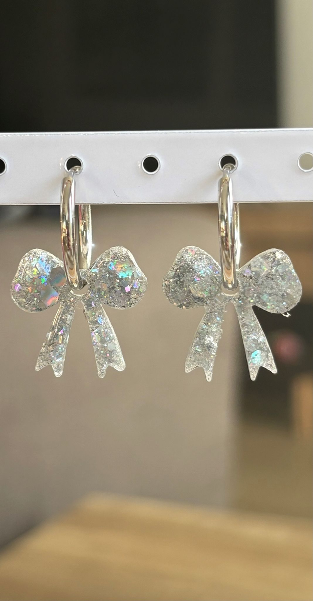 Pampilles ADELE - Argentées pailletées 