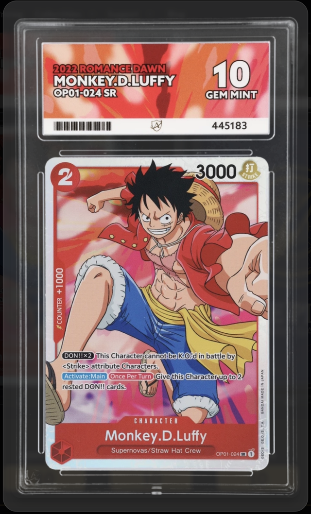 Ace (Gem Mint 10) Monkey.D.Luffy OP01-024-SR 2022 Romance Dawn