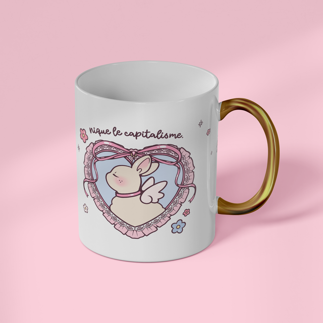 Mug à anse dorée NI*UE LE CAPITALISME