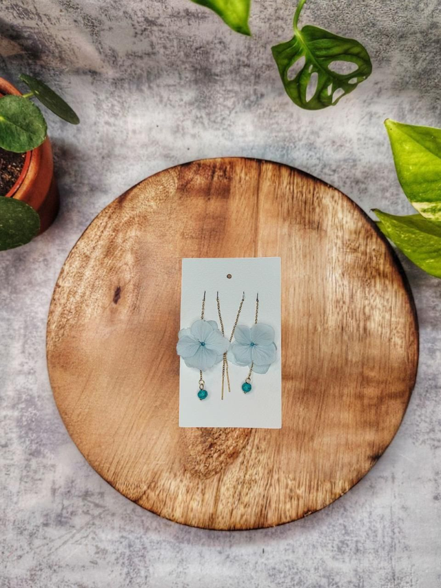 Boucles d'oreilles chaines fleuries