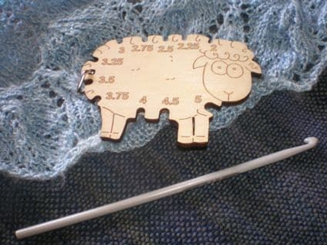 Fleeced Loved Products Sheep Crochet Hook Gauge