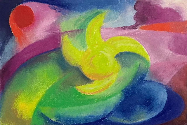 10 Untitled Yellow Form - Pastel Print 15x22cm