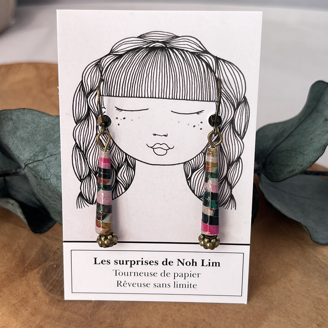 Boucles d’oreilles perles de papier 
