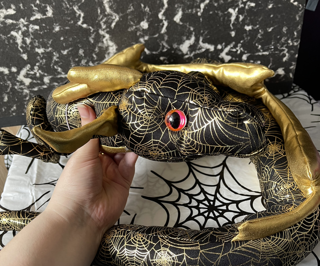 Draak knuffel gold spider
