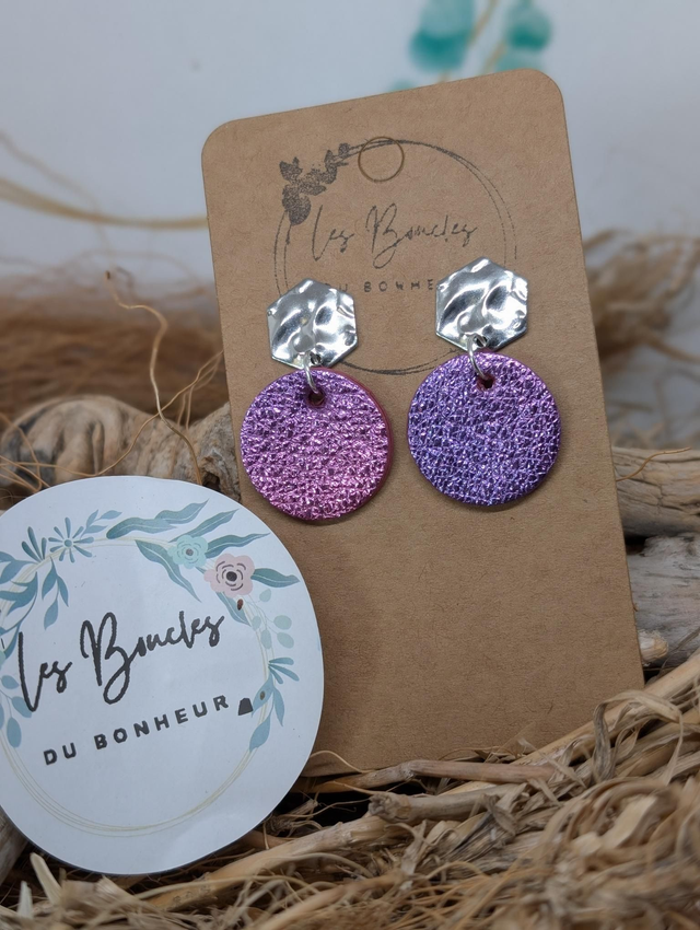 Boucles d'oreilles Anti Gaspi violet ag110