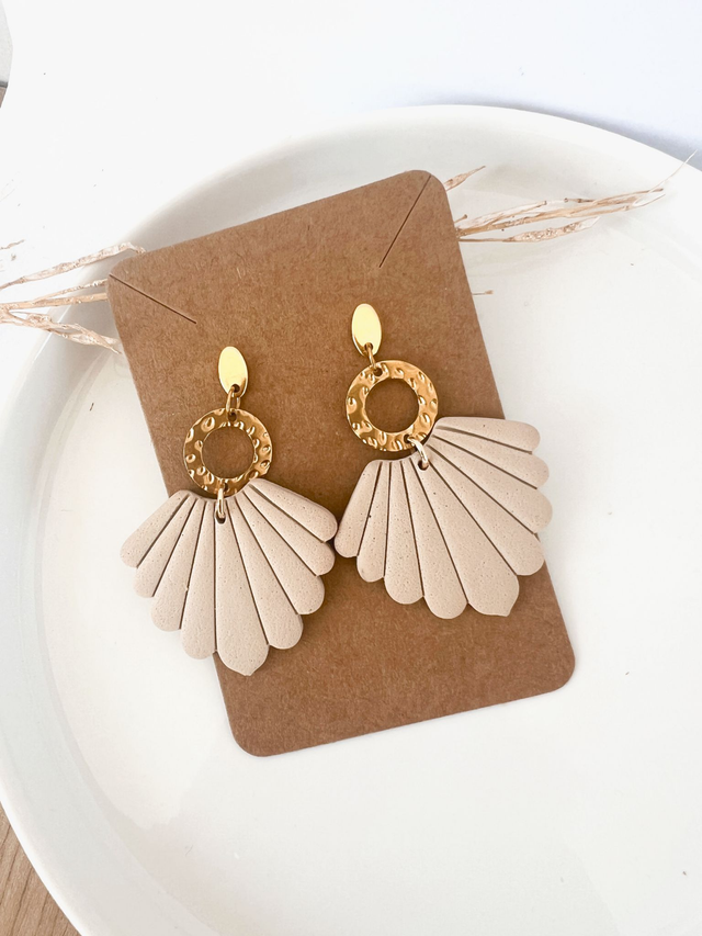 Boucles d'oreille Anna / beige