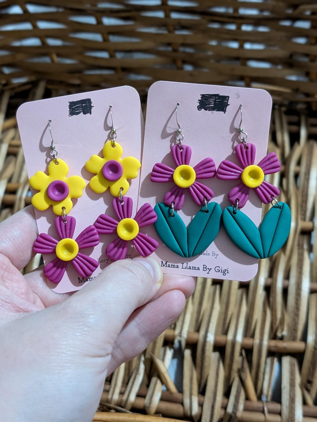 Polymer clay earrings  Flowers