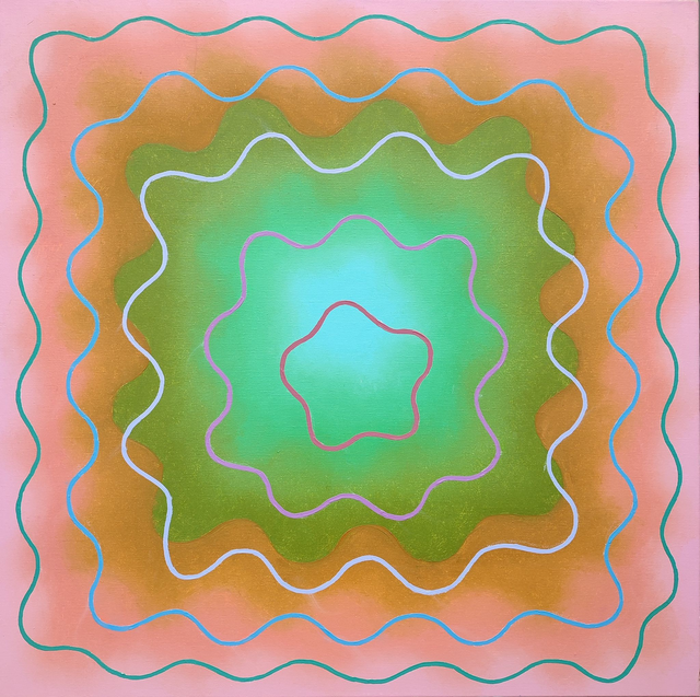 Ekran - fale, 100x100 olej płótno 2014