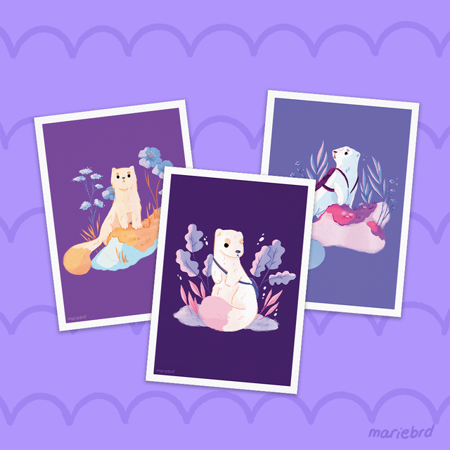 Hermines Vagabondes | Lot de 3 Prints A6