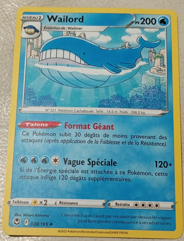 Carte pokémon wailord
