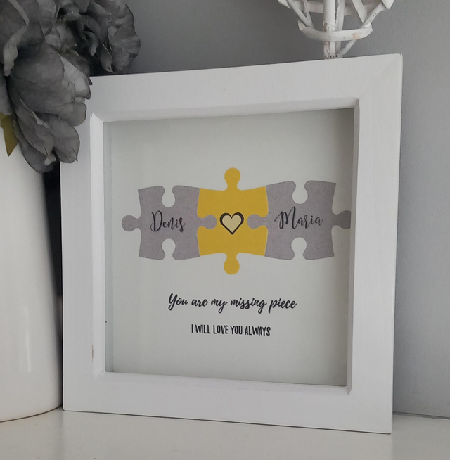 You Are my Missing Piece Jigsaw Print And Frame For Valentine, Anniversary Or Engagement Gift 