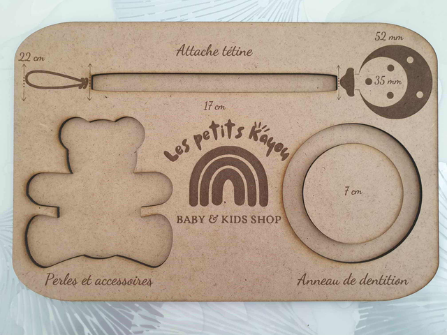 Planche gabarit attache tétine