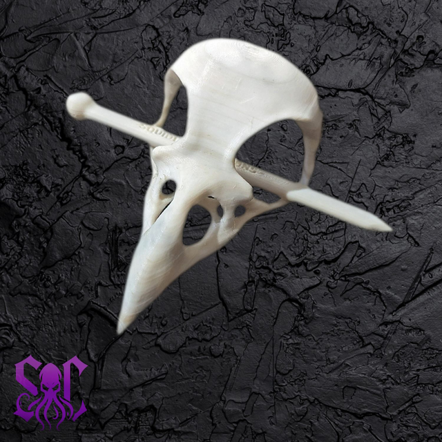 Raven skull hairpin