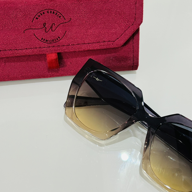 Óculos de sol maxi degrade azul translúcido - proteção uv