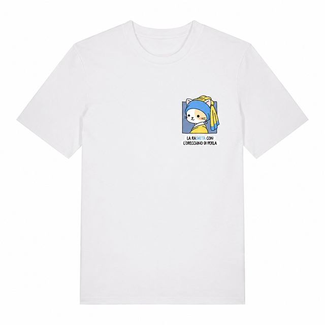 T-shirt La raGatta con l'orecchino di perla