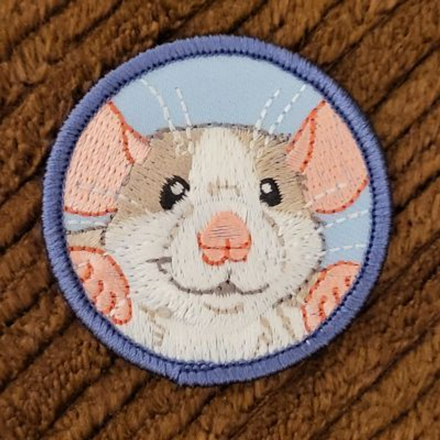 Rat embroidered patch