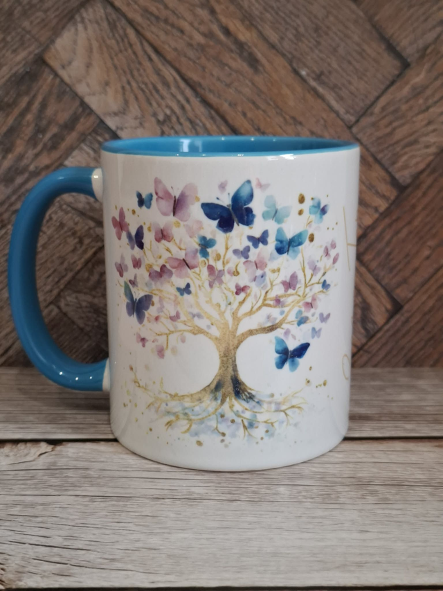 Mug bleu arbre de vie  