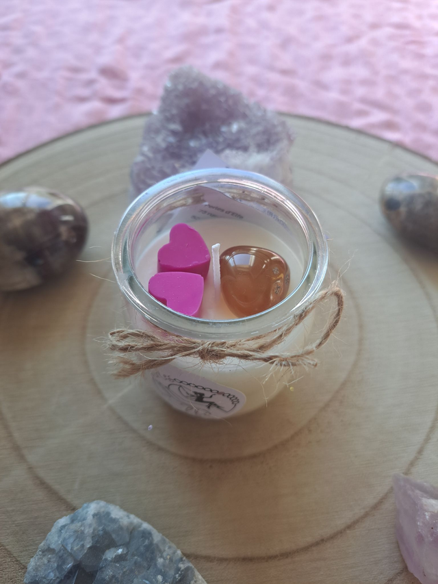Bougie bijoux avec pierre naturelle
