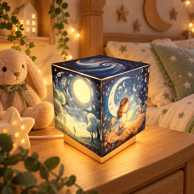 Lampe d'ambiance en cire 12x12cm- "Lune"